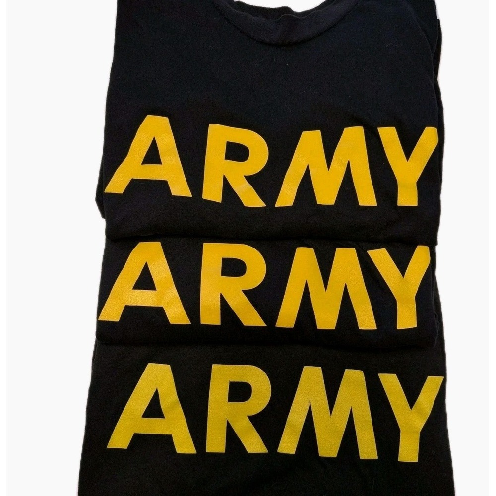 LOT 3 US Military Mens APFU Physical Fitness Uniform PT Shirt Short Sleeve Sz LG